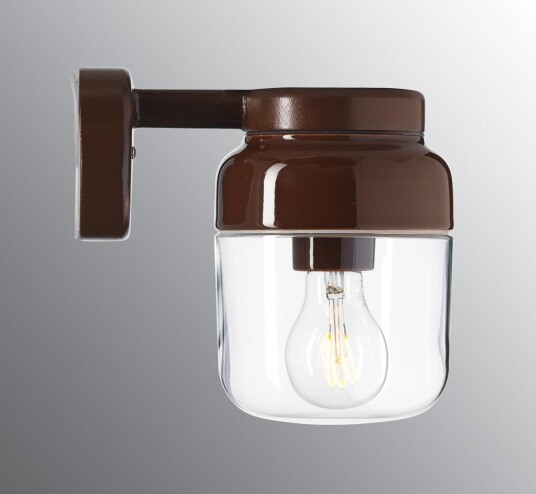 Ifø Ohm 140/205 vegglampe IP44 Brun / Klar