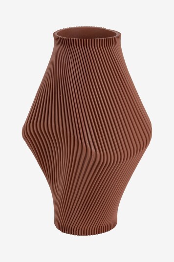 Present Time Vase Twisted Rib Large Brun