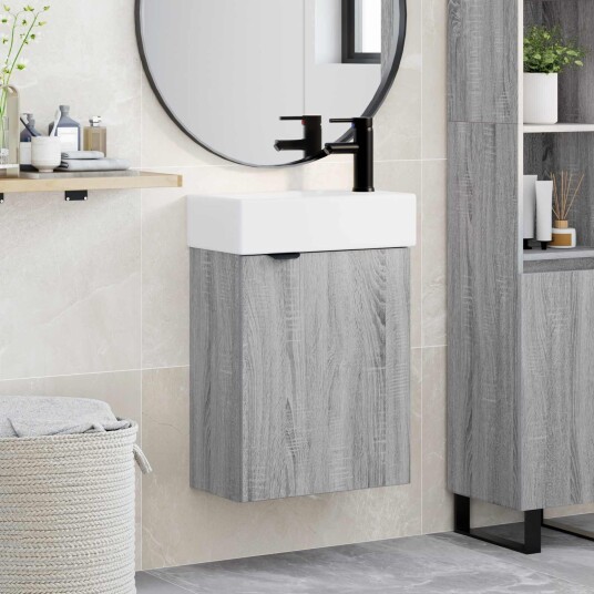 Badeværelses enhet med kran Grå Sonoma 45,5 x 22,5 x 84 cm Badeværelses enhet med kran Grå Sonoma 45,5 x 22,5 x 84 cm