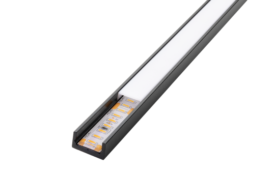StripLine 1,8m profil innebygd Slim sort