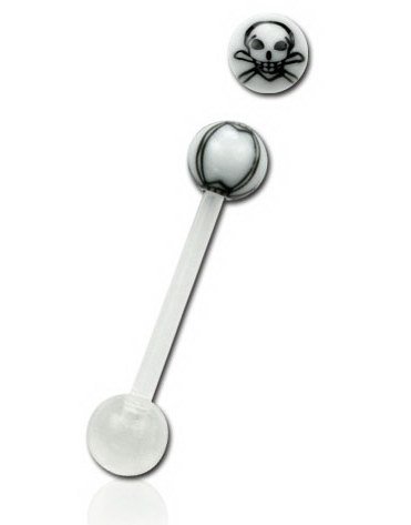 Utgått White Skull Tungepiercing Utgått White Skull Tungepiercing