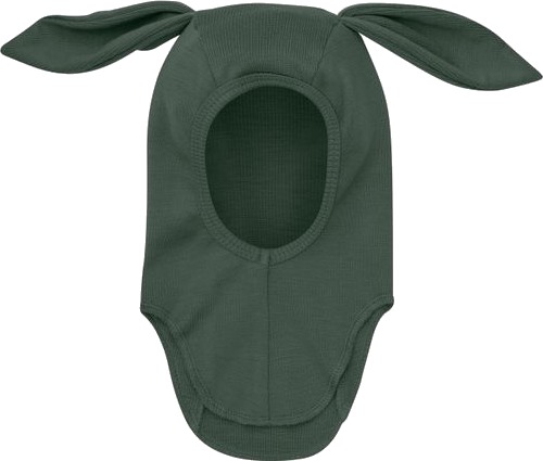 Huttelihut Balaclava med ører i ull rib beetle