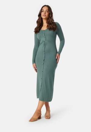 Happy Holly Knitted Dress Dusty green/Melange 44/46