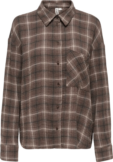 ONLY Onlfajan L/S Check Shirt Wvn Brown M ONLY Onlfajan L/S Check Shirt Wvn Brown M