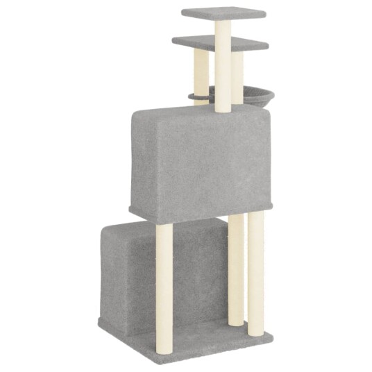 Vidaxl Kattetre Med Klorestolper I Sisal Lysegrå 122 cm