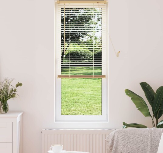 vidaXL Venetiansk persienne Lys Brun med Mønster 150 x 40 cm 25 mm PVC