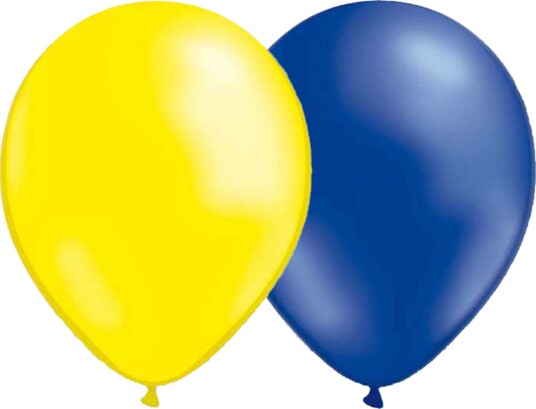 Ballongkungen Ballongkombo Metallic Blå Gul 10-pakning 2022-10P