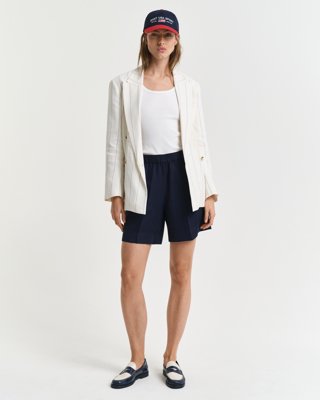 GANT Rel Linen Blend Pull On Shorts Evening Blue 44