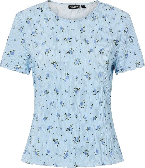 pieces   Topp pcFlora SS O neck Jrs Msa BC   Blå