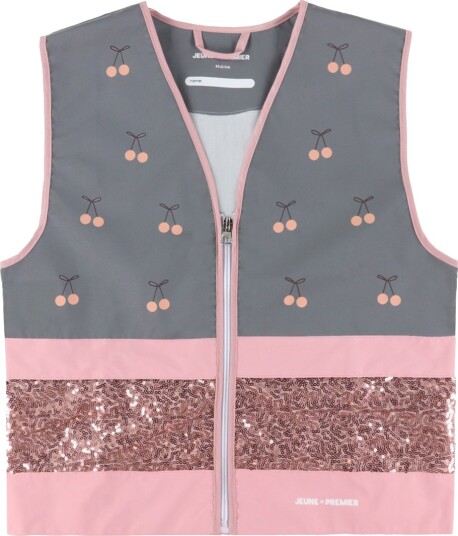 Jeune Premier Refleksvest 6–9 År Cherry Pom-Pom OneSize Rosa Sølv