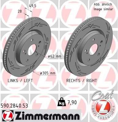 Bremseskive ZIMMERMANN 590.2840.53