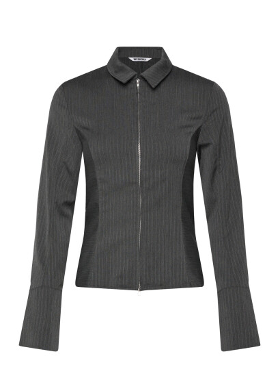 Weekday Long Sleeved Fitted Zip Shirt Grey 44 Weekday Long Sleeved Fitted Zip Shirt Grey 44