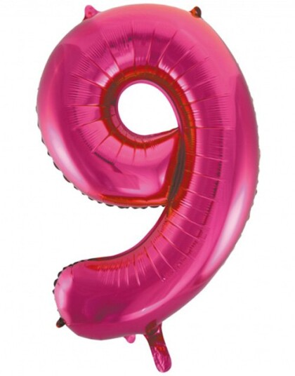 Tallet 9 Rosa JUMBO Folieballong 86 cm Tallet 9 Rosa JUMBO Folieballong 86 cm