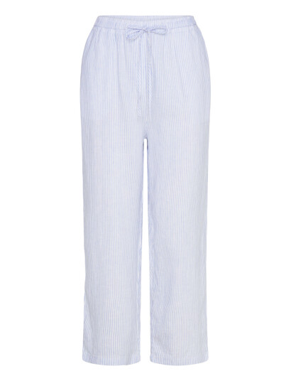 Mango Straight Linen-Blend Trousers - Blue - S Mango Straight Linen-Blend Trousers - Blue - S