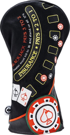 Pins & Aces Driver Headcover Headcover Blackjack