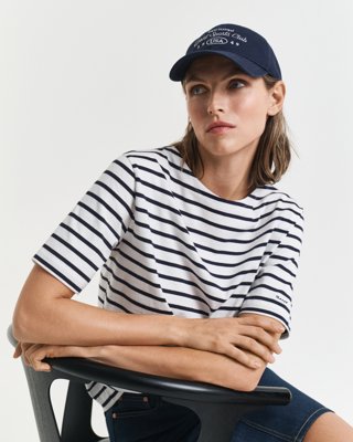 Gant Stripete T-skjorte med båthals EVENING BLUE XS