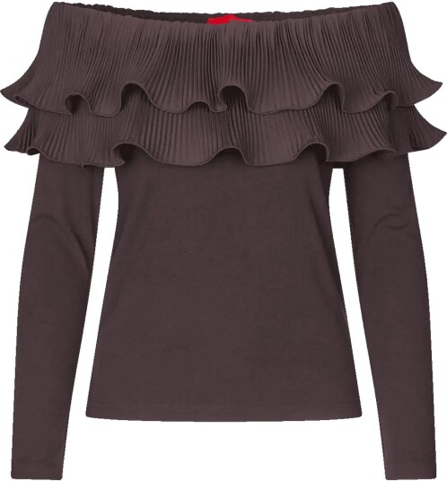 crās Flouncecras Blouse   CHOCOLATE MARTINI   44