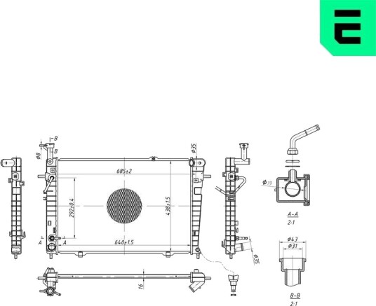ERA 673408 Radiator motorkjøling