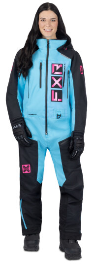 FXR Overall  Recruit F.A.S.T Fôret Dame Svart-Himmelblå-Elektrisk Rosa