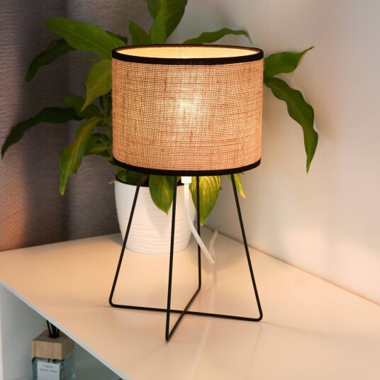 Duolla Trixi bordlampe med trådramme brun/svart stoff