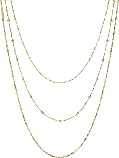 Bud To Rose Sacramento 3 Row Long Necklace Gold Gold ONE SIZE Bud To Rose Sacramento 3 Row Long Necklace Gold Gold ONE SIZE