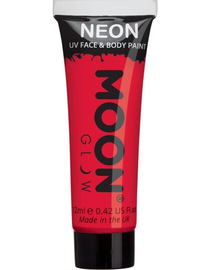 Rød Neon UV/Blacklight Ansiktog Kroppsmaling 12 ml