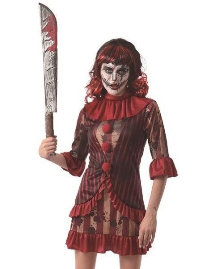 Horror Clown Klovnekostyme til Dame Large/X Large