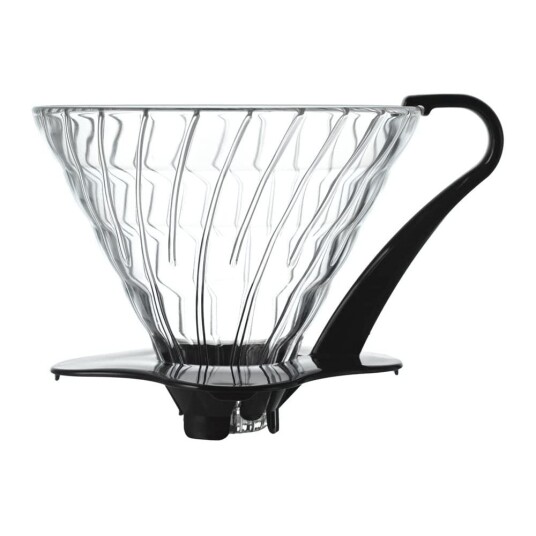 Hario V60 Pour Over Dripper - Glass - Black , 01 (1-2 cups)