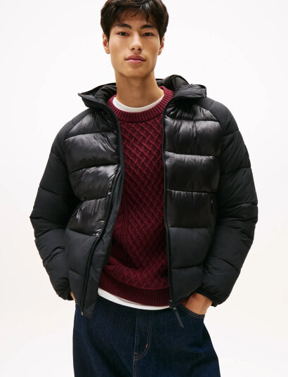Tommy Jeans Tjm Hooded Gloss Matt Puffer Ext - Black - XXL