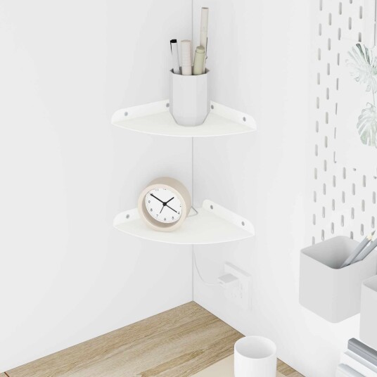 vidaXL Flytende hylle med hylle med lagring 2 pcs Hvit 18 x 18 x 2 cm