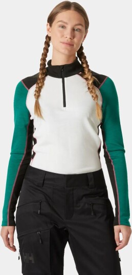 Helly Hansen Dame Lifa Merino Mellomvekt 1/2 Glidelås Basislag Grønn S