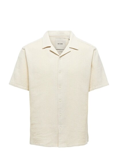 ONLY & SONS Onstrev Life Solid 002 Ss Shirt Reg Vd Beige XXL