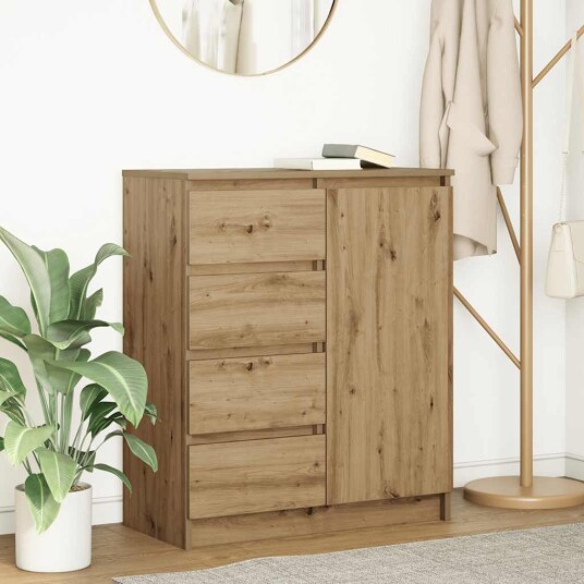Skjenk med skuffer artisan eik 71x35x84 cm konstruert tre