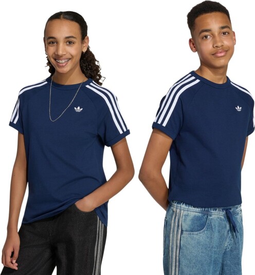 Adidas Originals 3 Stripe Tee   Navy   140
