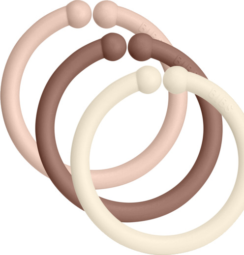 Bibs Loops Leketøy Ringer 12pk Blush/woodchuck/ivory