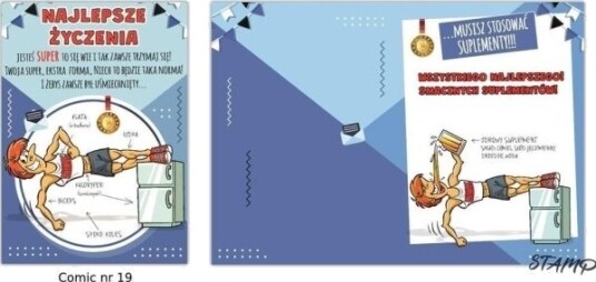 Stamp Kort/Karnett Comic B6 + Konvolutt Mønster Nr. 19 Bursdag