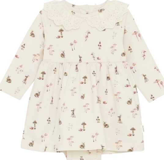 Minymo Dress Ls Aop - Cream - 74 Minymo Dress Ls Aop - Cream - 74