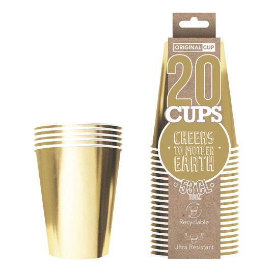 Original Cup Partykopper Papp Gull - 20-pakning