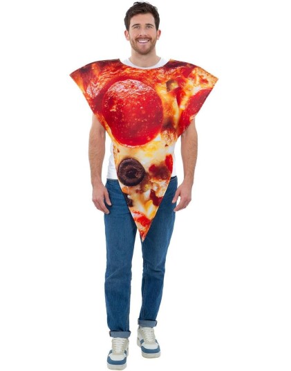 Pizzakostyme med Fotorealistisk Print OneSize Pizzakostyme med Fotorealistisk Print OneSize