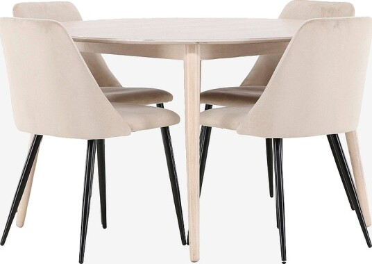 Venture Home Spisebord Flora med stol Night Beige Venture Home Spisebord Flora med stol Night Beige