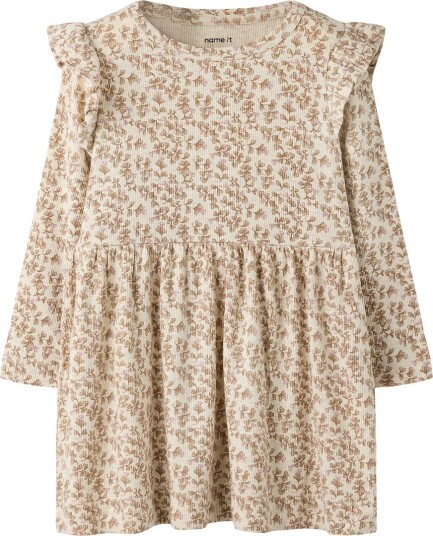 Name It Kjole Rib NmfOlena Peyote Melange Name It 1½ år (86) Kjole Beige Rosa