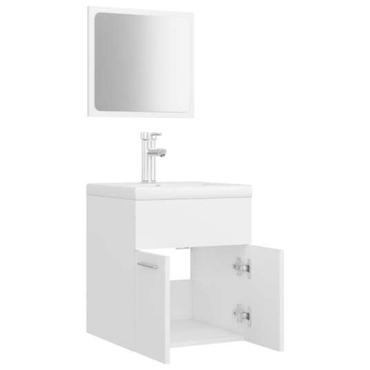 Vidaxl Baderomsmøbelsett hvit sponplate 3071306