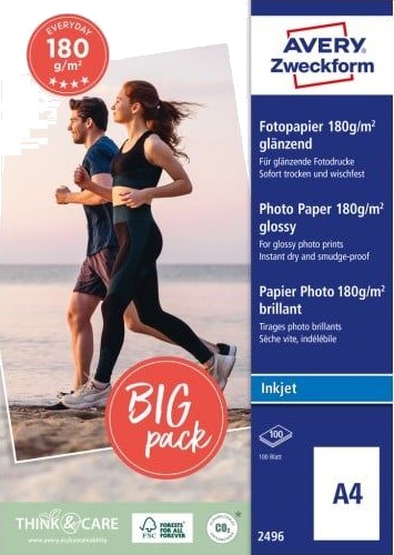 Avery Zweckform Everyday Fotopapir A4 Halvblank 180 g/m² 100 ark