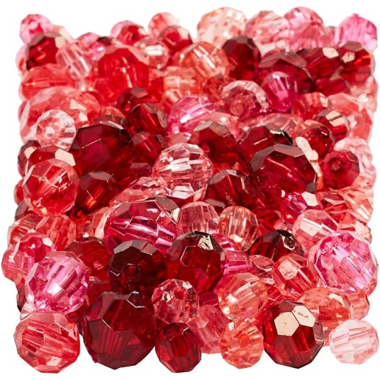 Plastperler Creativ Company Harmoni Facettperlemix Str 4 12 mm Hullstr 1 2,5 mm1 Pk