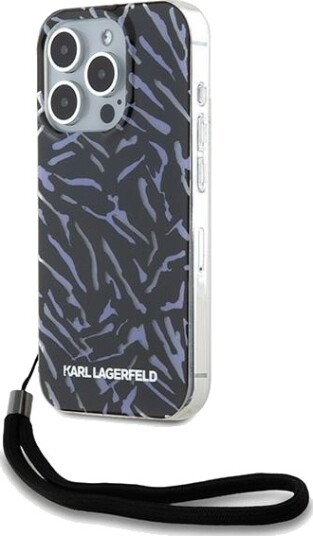 Karl Lagerfeld Zebra Mobildeksel med Snor til iPhone 15 Pro Max - Lilla