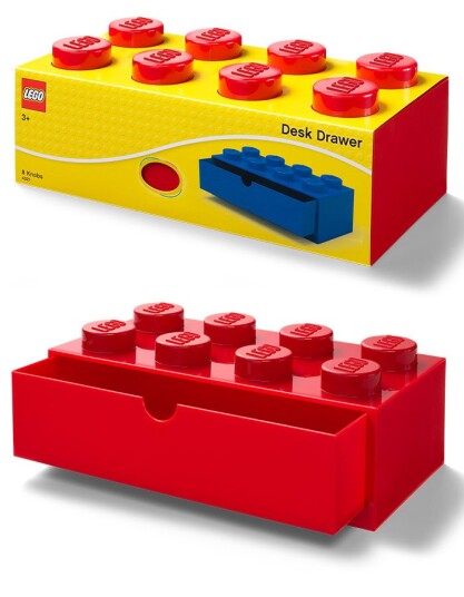 LEGO Storage Desk Drawer 8 brick oppbevaring med 1 skuff 32 x 16 cm bright red LEGO Storage Desk Drawer 8 brick oppbevaring med 1 skuff 32 x 16 cm bright red