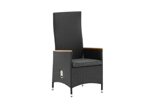 Venture Design Padova posisjonsstol Svart/grå Teak armlene Svart Venture Design Padova posisjonsstol Svart/grå Teak armlene Svart