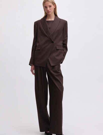 REMAIN Birger Christensen Double Breasted Blazer Brown 40 REMAIN Birger Christensen Double Breasted Blazer Brown 40
