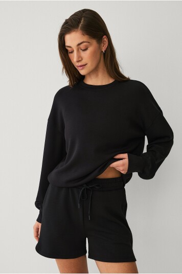 Ellos Studio Collegegenser Tech Sweat Crewneck Svart