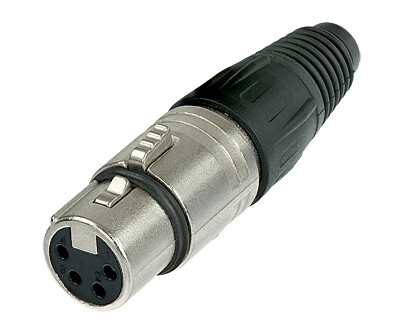 Neutrik xlr plugg 4p   hunn sølv NC4FX
